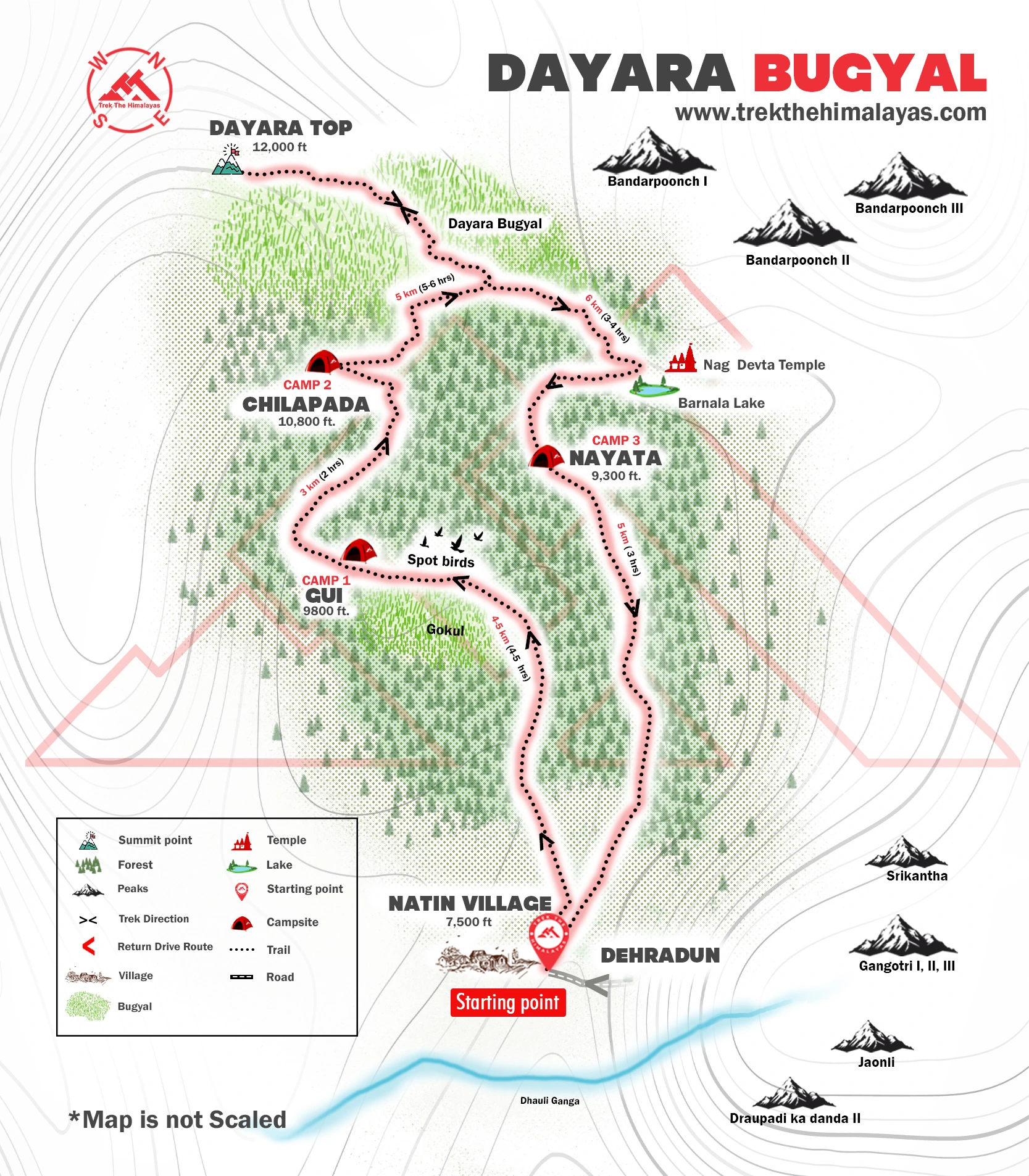 Dayara Bugyal Trek Maps